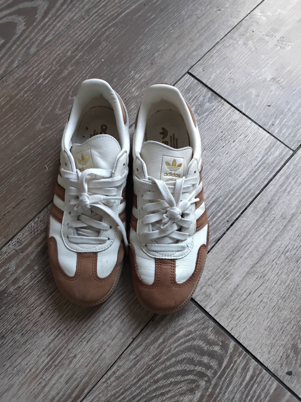 Adidas Women’s White and Brown Sneakers
